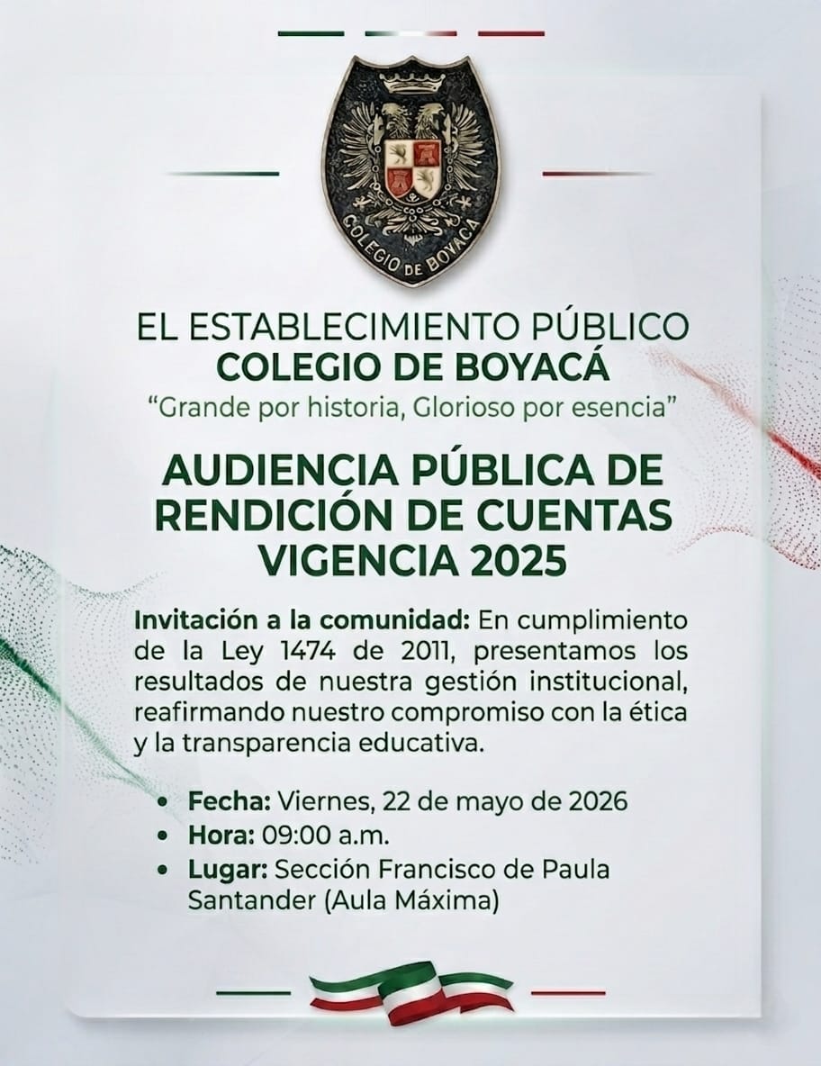 El Colegio de Boyacá convoca a la comunidad a su Audiencia Pública de Rendición de Cuentas del periodo 2025